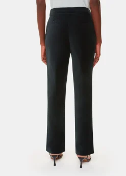 Black Helena Velvet Straight Trouser