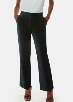 Black Helena Velvet Straight Trouser