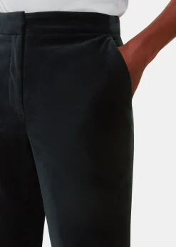 Black Helena Velvet Straight Trouser