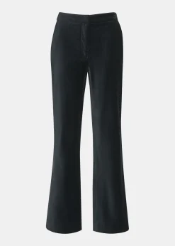 Black Helena Velvet Straight Trouser
