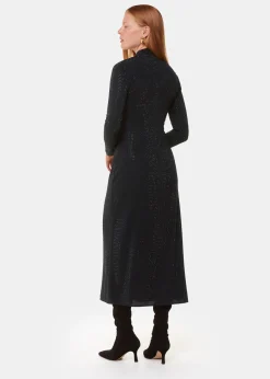 Black Hot Fix Jersey Midi Dress
