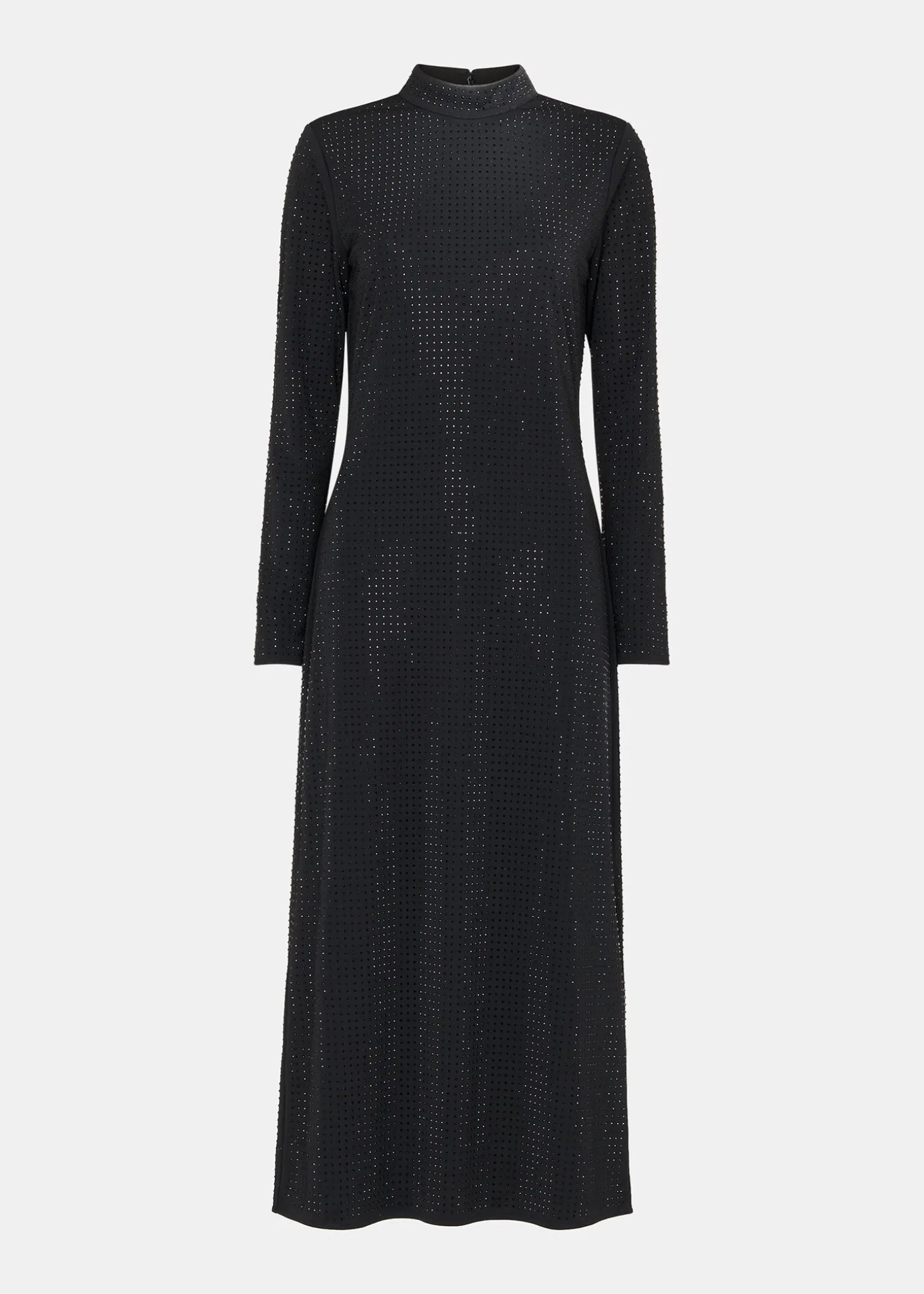 Black Hot Fix Jersey Midi Dress