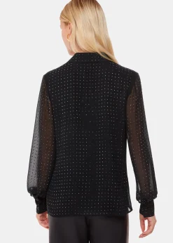 Black Hot Fix Sheer Shirt