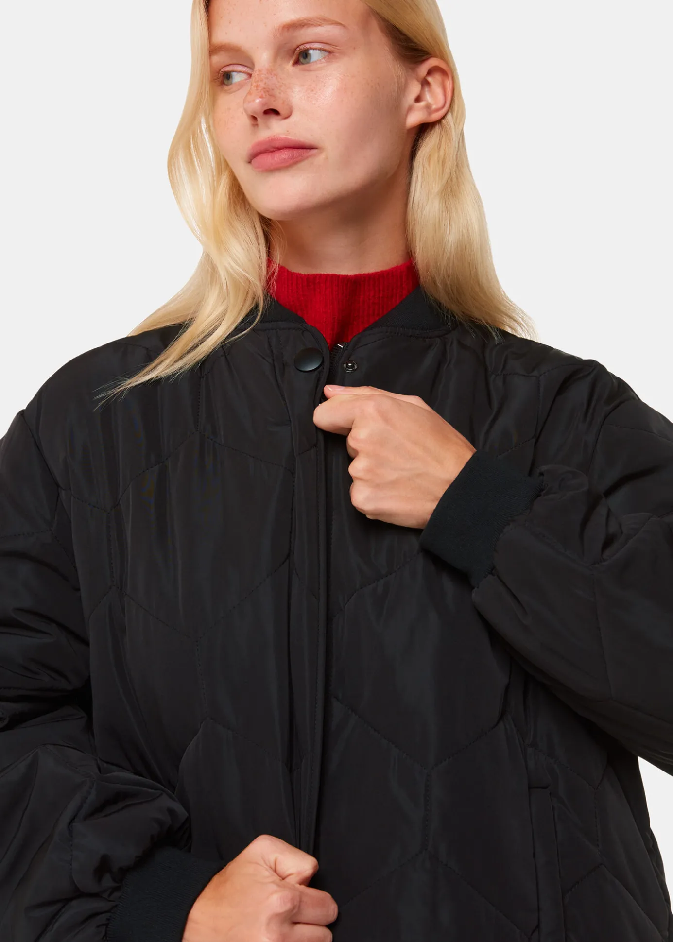 Black Ida Short Quilted Coat