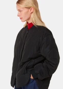 Black Ida Short Quilted Coat