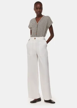 Black Jilly Stripe Button Top
