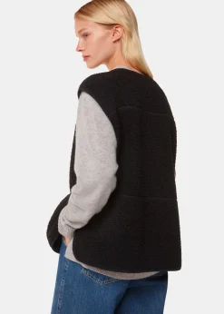 Black Josie Fleece Gilet