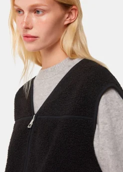 Black Josie Fleece Gilet