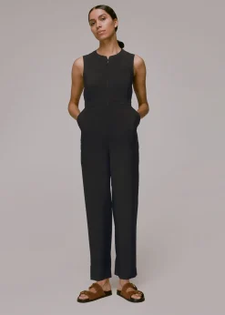 Black Josie Zip Front Jumpsuit