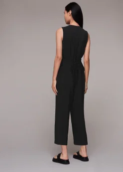 Black Josie Zip Front Jumpsuit