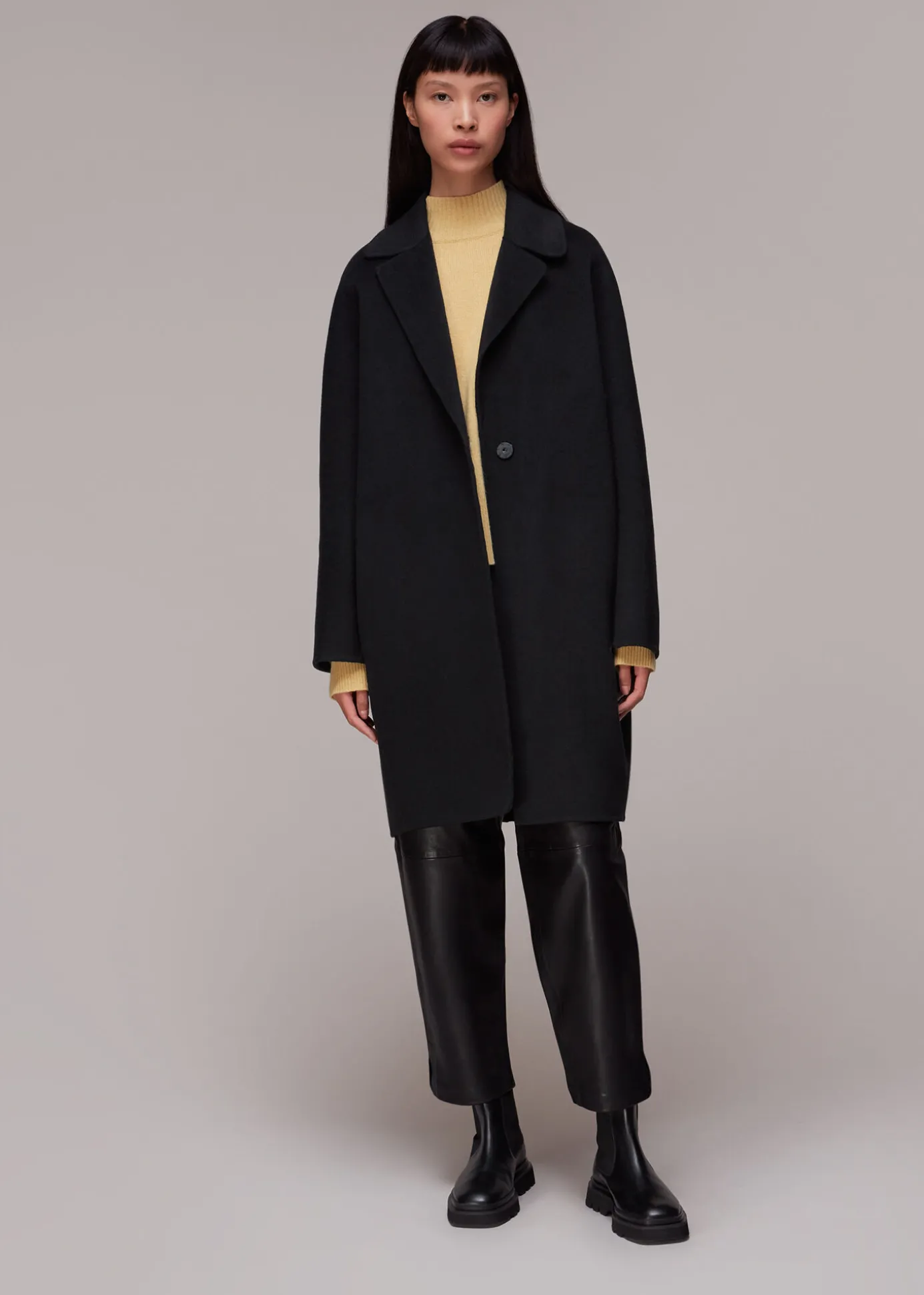 Black Julia Double Faced Coat