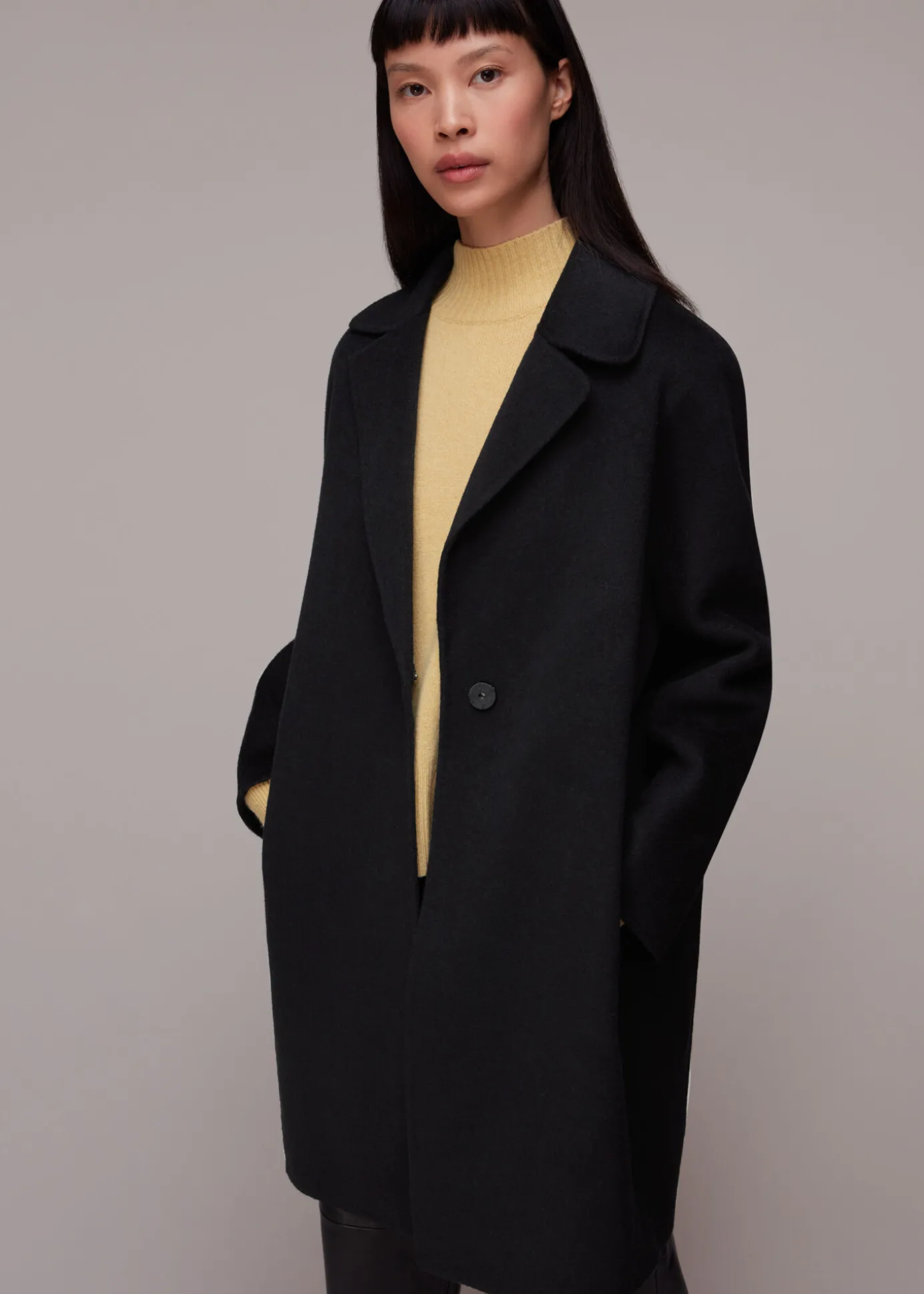Black Julia Double Faced Coat