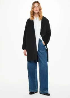 Black Julia Wool Double Faced Coat