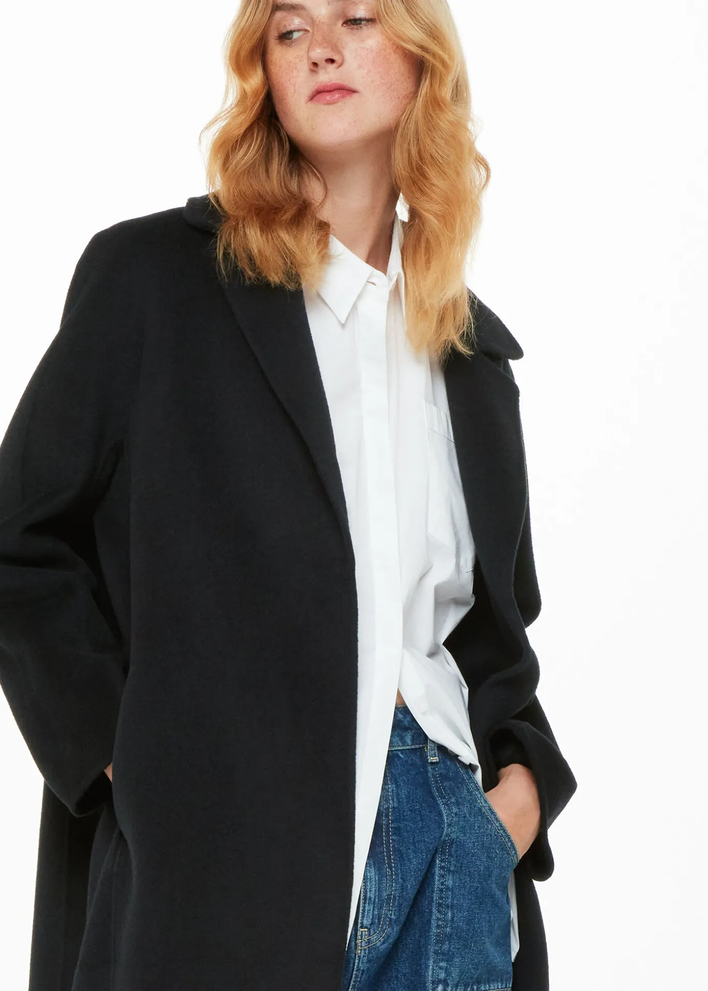 Black Julia Wool Double Faced Coat