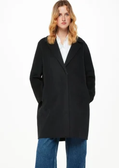 Black Julia Wool Double Faced Coat