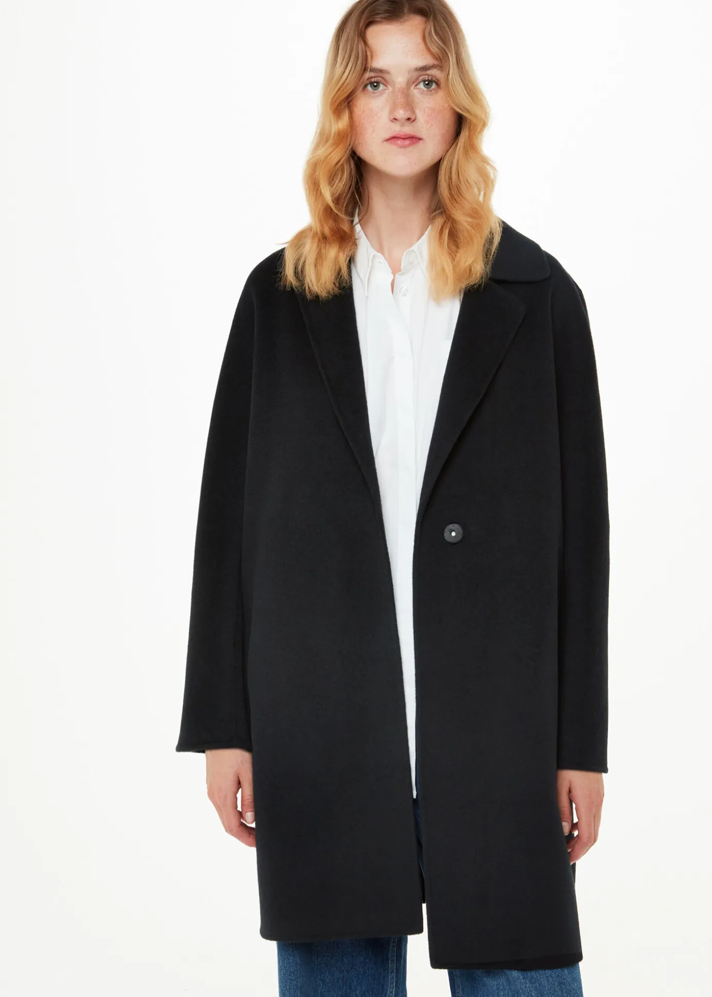 Black Julia Wool Double Faced Coat