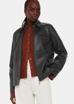 Black Kate Zip Leather Jacket
