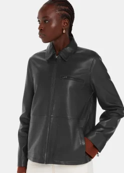 Black Kate Zip Leather Jacket