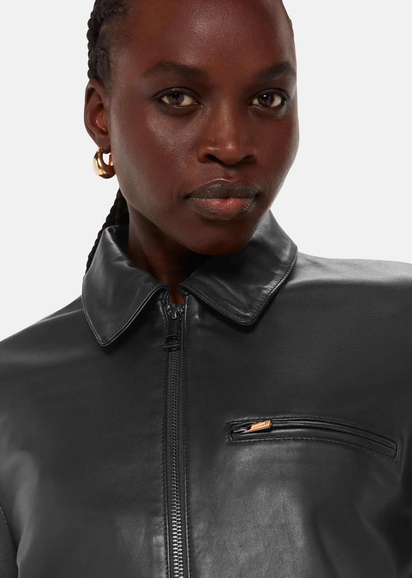 Black Kate Zip Leather Jacket
