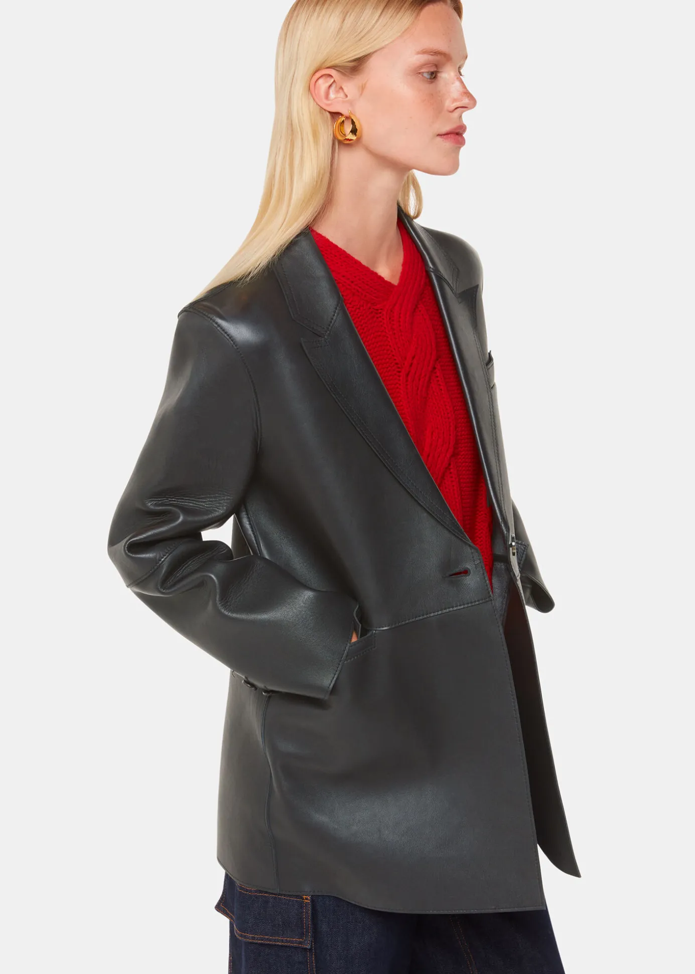 Black Katrina Clean Bonded Blazer