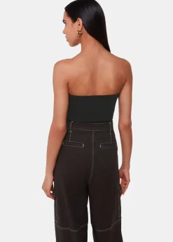 Black Knitted Bandeau Top