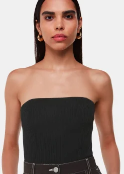 Black Knitted Bandeau Top