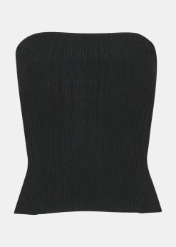 Black Knitted Bandeau Top