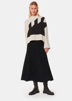 Black Knitted Pleated Skirt