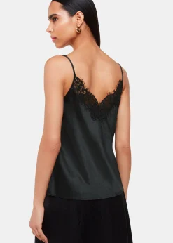 Black Lace Trim Cami Top