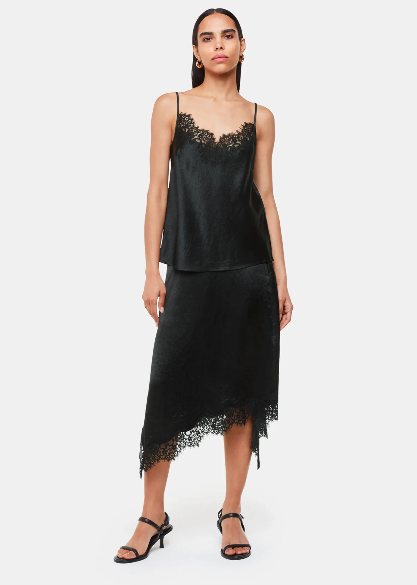 Black Lace Trim Cami Top
