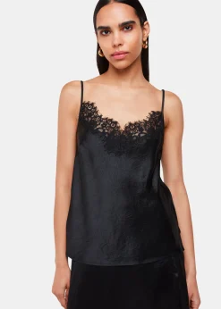 Black Lace Trim Cami Top