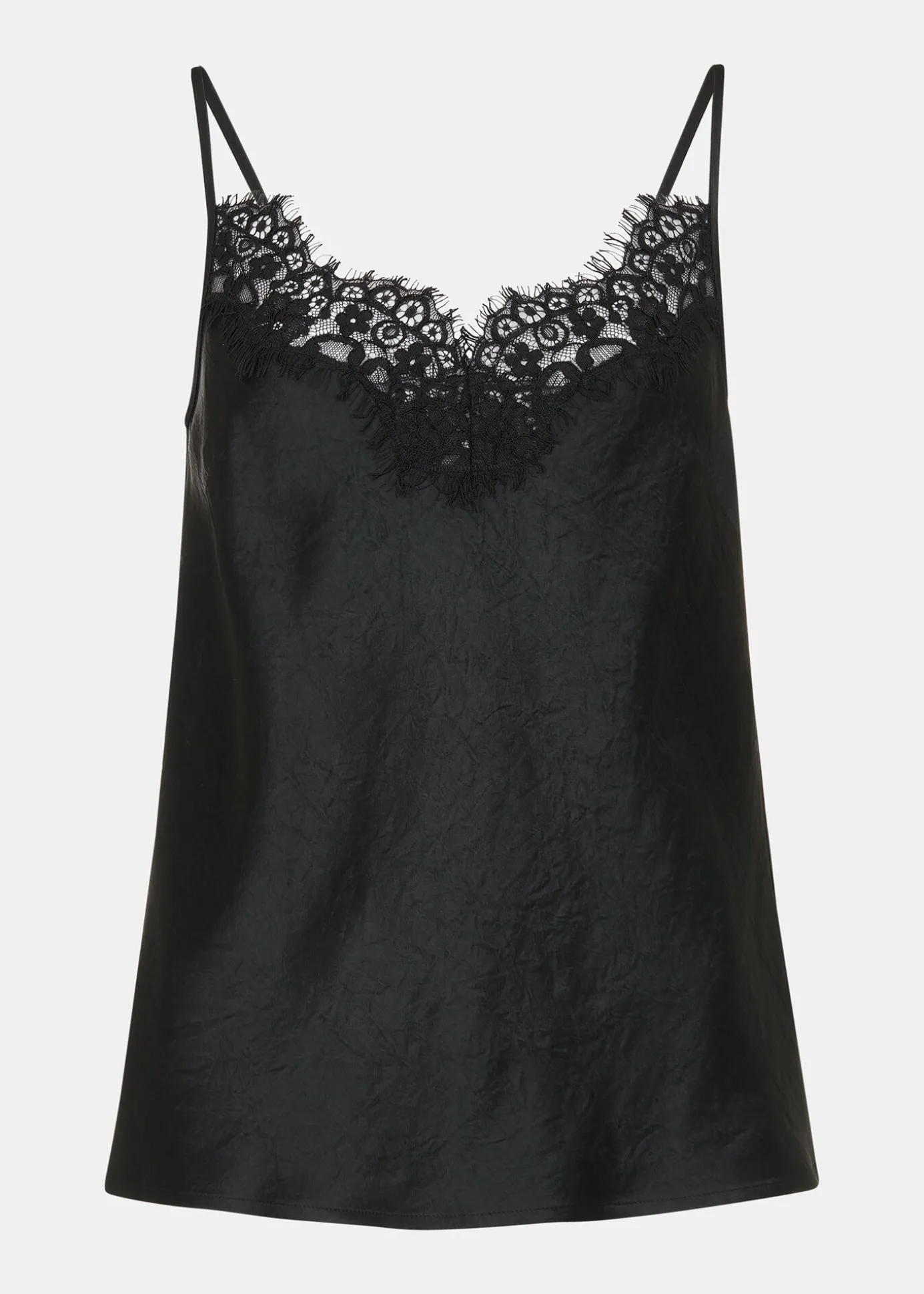 Black Lace Trim Cami Top