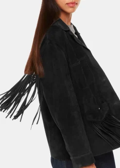 Black Lani Tassel Suede Jacket