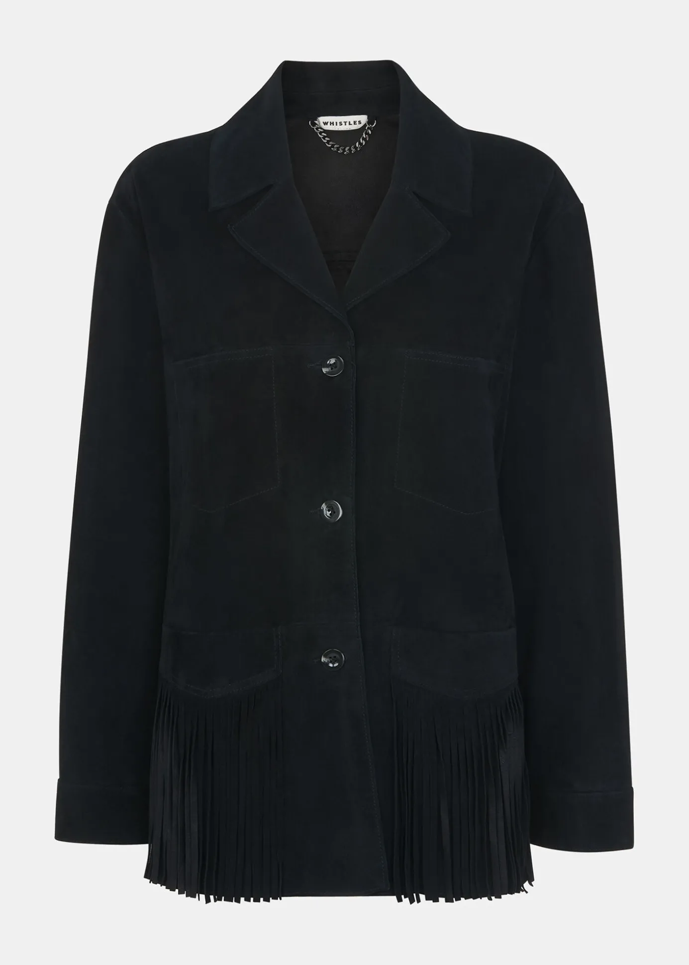 Black Lani Tassel Suede Jacket