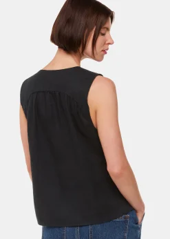 Black Laura Linen Tank