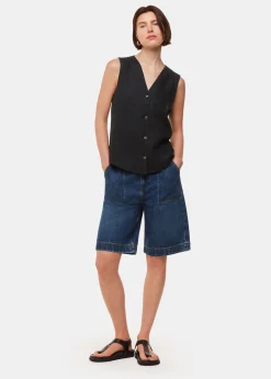 Black Laura Linen Tank