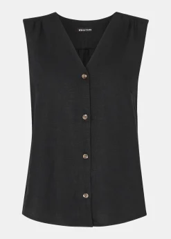 Black Laura Linen Tank