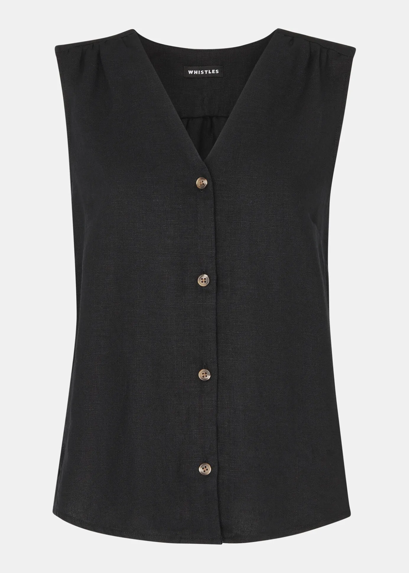 Black Laura Linen Tank