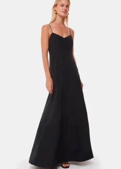 Black Laverne Taffeta Maxi Dress