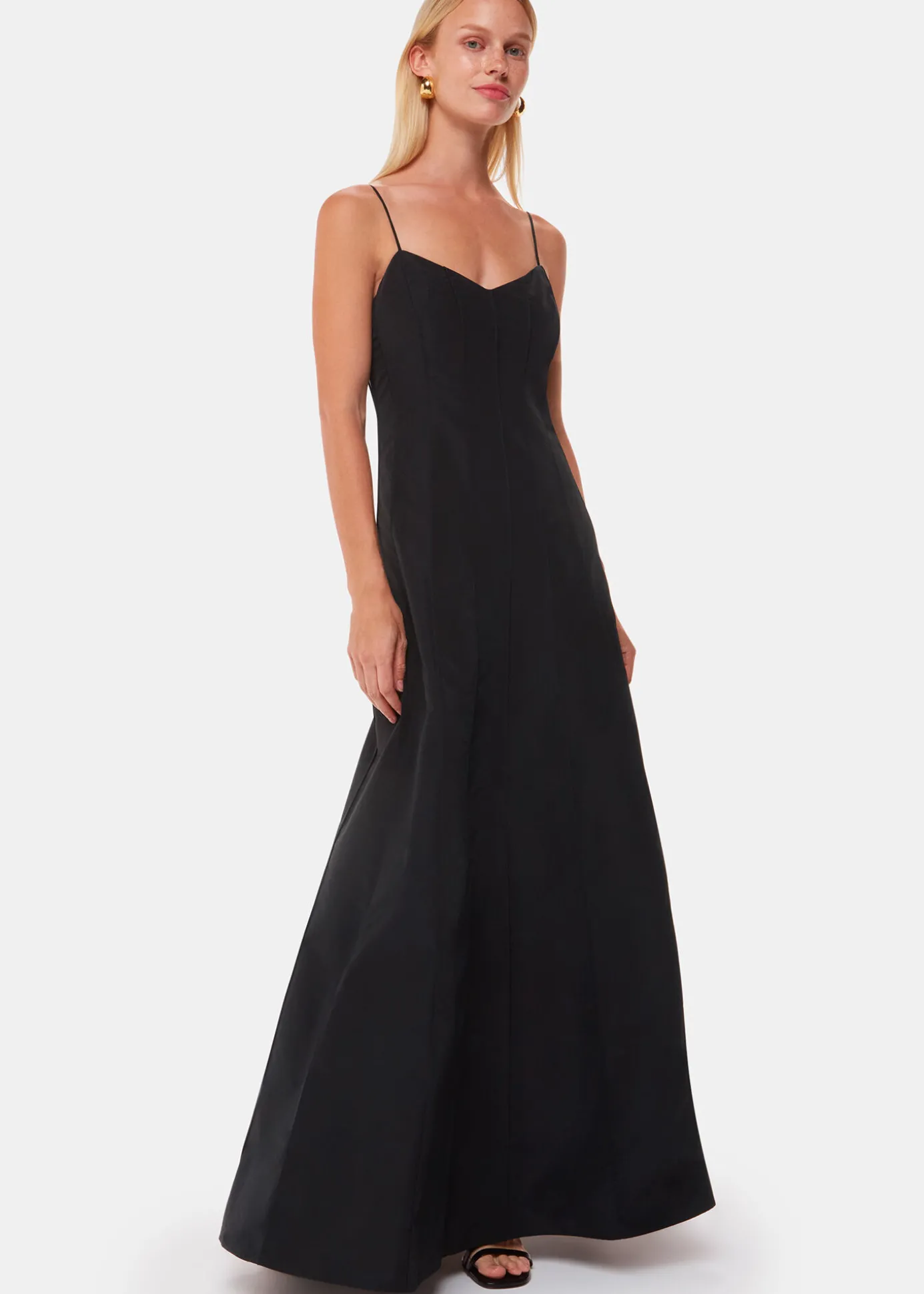 Black Laverne Taffeta Maxi Dress