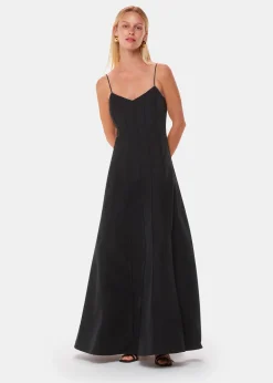 Black Laverne Taffeta Maxi Dress