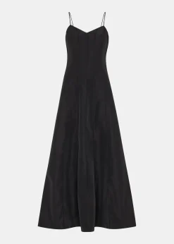 Black Laverne Taffeta Maxi Dress