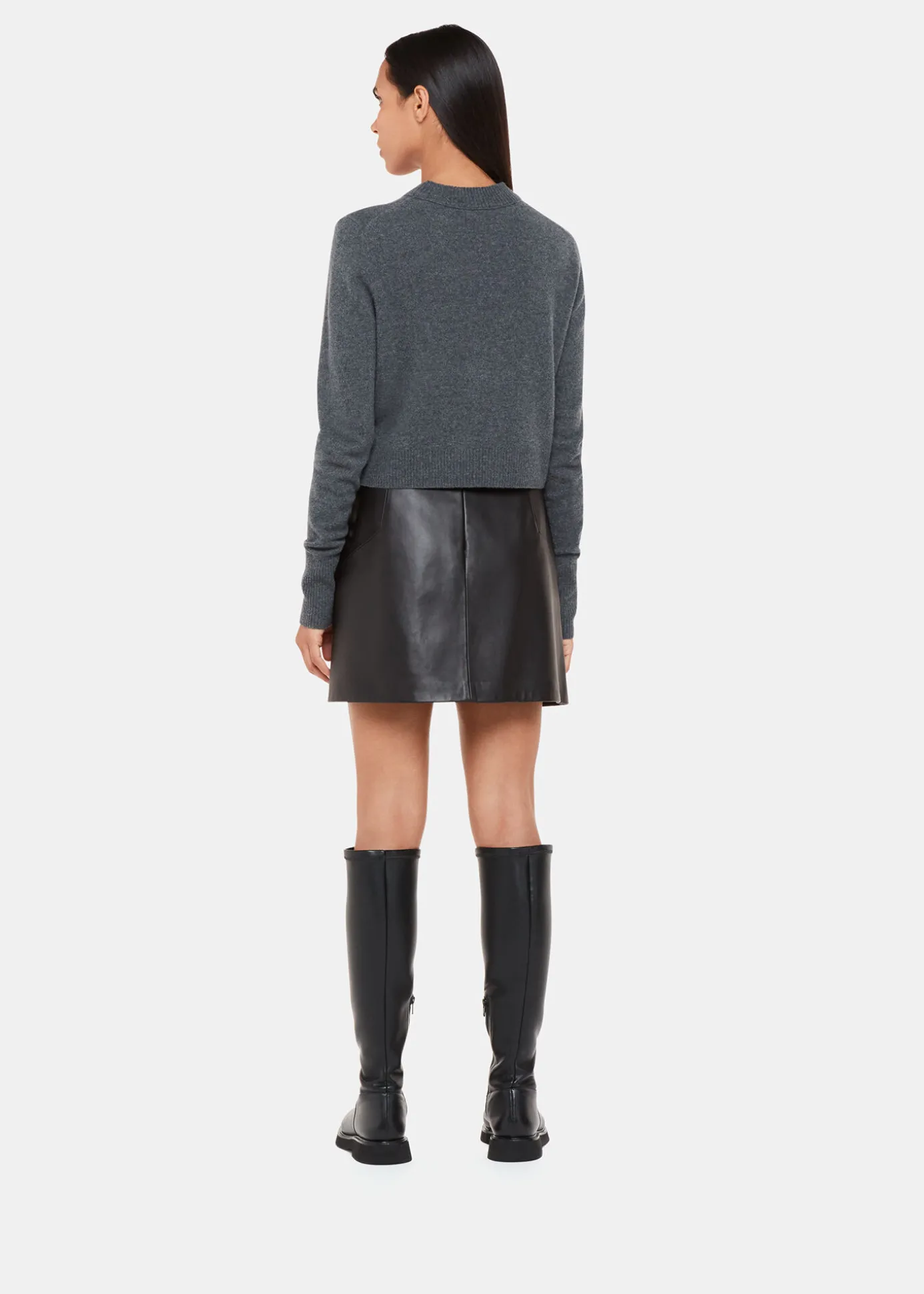 Black Leather A line Skirt