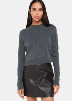 Black Leather A line Skirt
