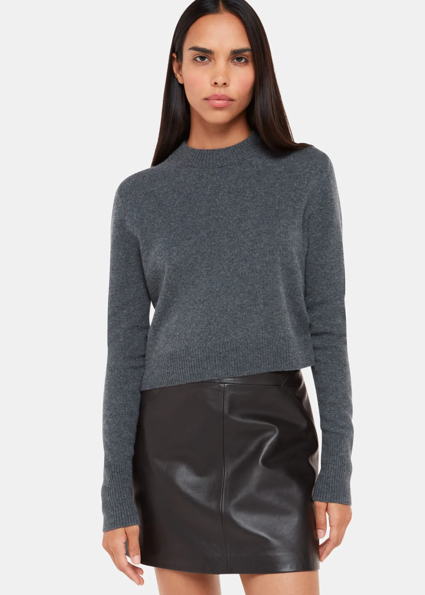 Black Leather A line Skirt
