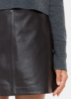 Black Leather A line Skirt