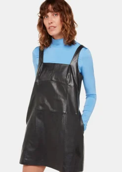 Black Leather Pinafore Dress