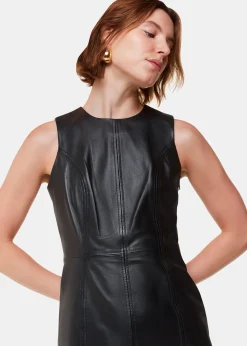 Black Leather Shift Dress