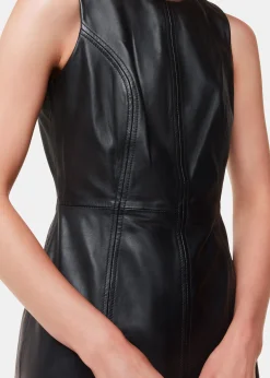 Black Leather Shift Dress