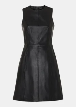 Black Leather Shift Dress